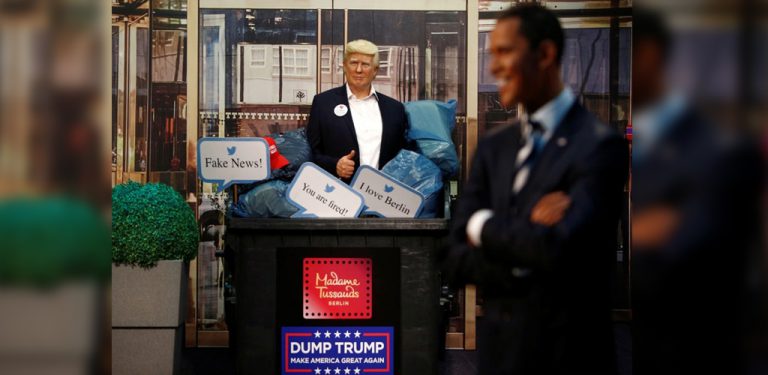 'Trump' masuk tong sampah menjelang pilihan raya AS Selasa ini
