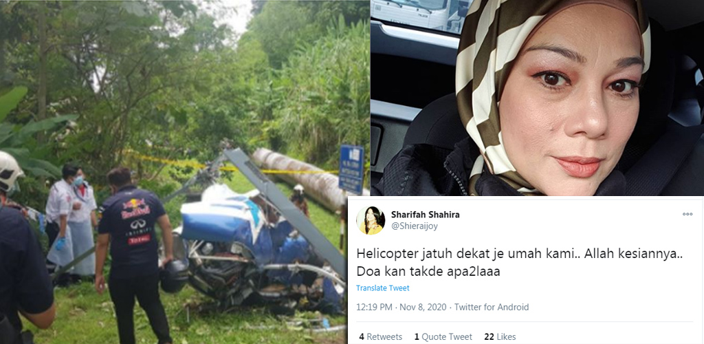 Helikopter terhempas dekat rumah... Sharifah Shahira terkejut ingat tanah runtuh