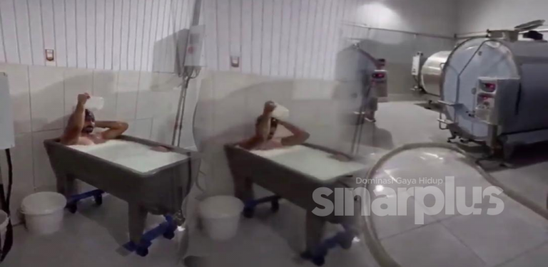 [VIDEO] Akibat ‘mandi susu’ dalam kilang susu dua individu dibuang kerja serta-merta