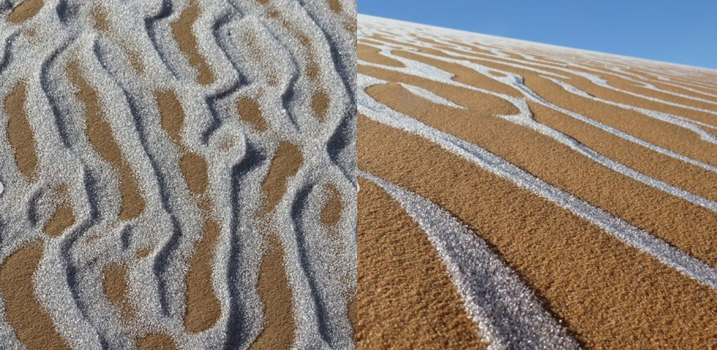 Foto fenomena Gurun Sahara diliputi salji, suhu -3 darjah celsius