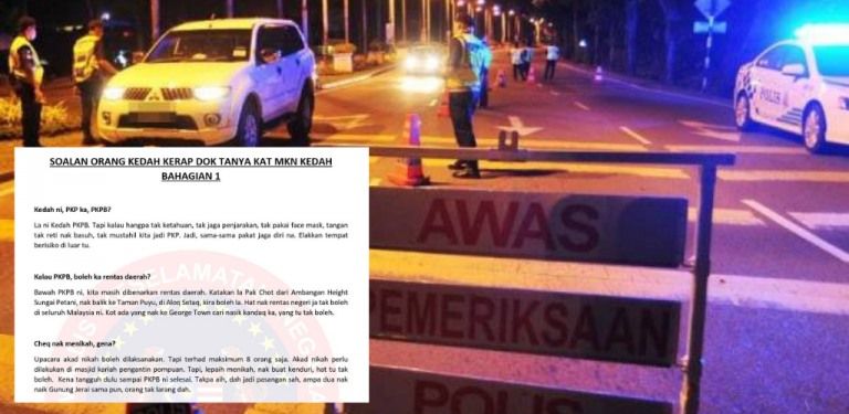 Terhibur para netizen, MKN Kedah jawab SOP PKPB guna loghat negeri
