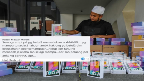Warganet puji cara Ustaz Ebit belanja duit sumbangan RM200,000 TMJ beli 500 buah tab