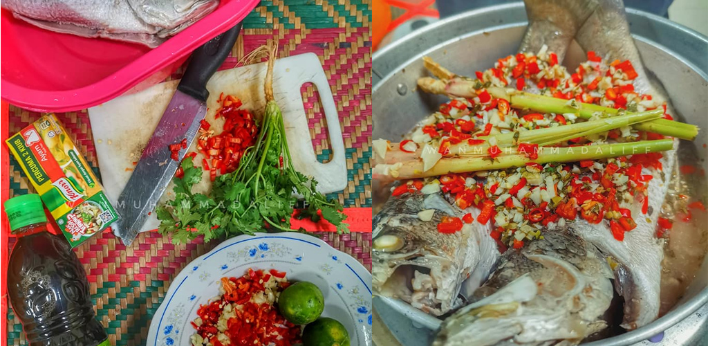Ikan siakap Pla Neung Manao enak dengan hanya 3 langkah mudah
