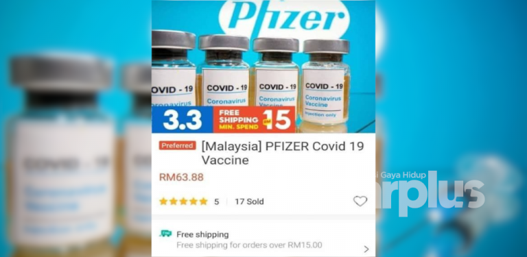 Vaksin Covid-19 dijual dengan harga RM63.88, ini penjelasan Shopee