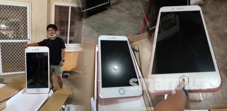 Lelaki ini beli iPhone secara online, terkejut bila meja berbentuk telefon pula yang sampai!