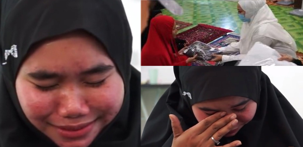 [VIDEO] Gadis Orang Asli nangis terharu, terima telekung cantik. Belum ada rezeki beli sendiri
