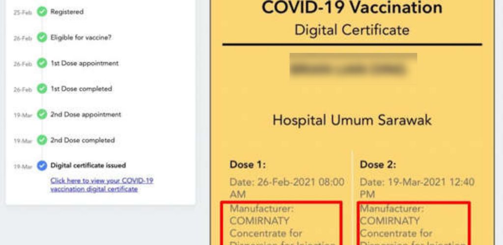Cara print sijil vaksin