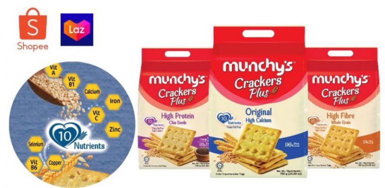 Sekeping biskut kraker Munchy's, anda boleh menikmati 10 vitamin dan mineral. Ini fakta bukan auta
