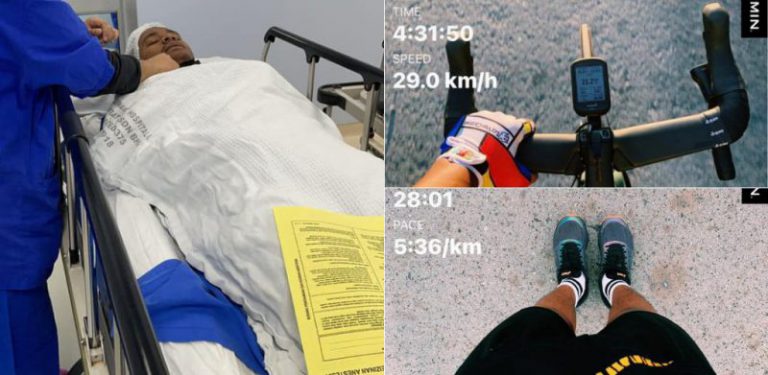Lari 367km sebulan, berbasikal 1,300km seminggu, 'terlebih' bersukan lelaki hampir maut, perut terpaksa dibedah