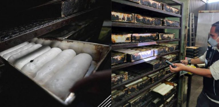 [8 gambar] Dulang berkerak, dicemari najis tikus, keadaan dalam kilang roti di Pulau Pinang tular