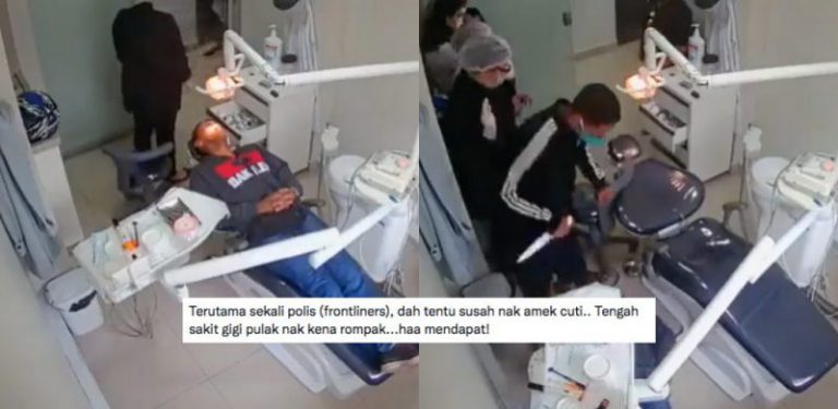 [VIDEO] Silap haribulan! Pesakit gigi yang juga polis belasah perompak yang cuba merompak klinik gigi