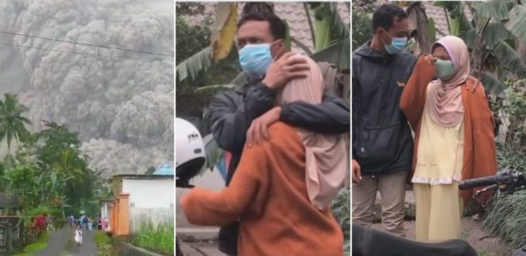 Terpisah 24 jam lari dari debu panas gunung berapi, isteri menangis lihat suami masih hidup