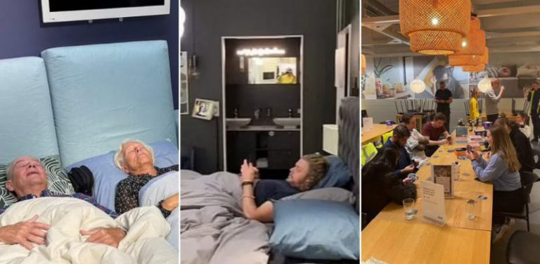Gara-gara terperangkap ribut salji, 30 orang seronok tidur dalam IKEA