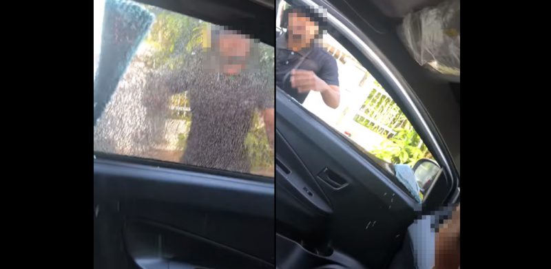 [VIDEO]Suami baran pecahkan cermin kereta depan anak cetus amarah ramai