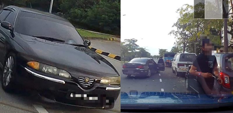 Padah berlagak samseng tahan kereta, pemandu Proton Perdana diberkas polis