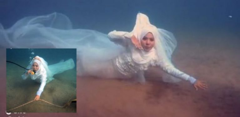 [VIDEO] Peraga gaun pengantin di dasar laut, video wanita rakam foto bawah air raih 2.5 juta tontonan