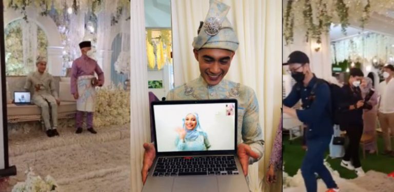 [VIDEO]Gara-gara isteri positif Covid-19, suami bersanding bertemankan laptop