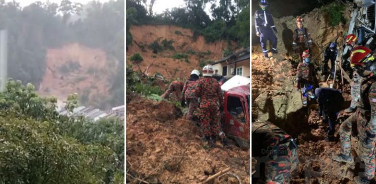 [10 FOTO] Dentuman kuat umpama petir, saksi cerita detik cemas tragedi tanah runtuh di Ampang ragut 4 nyawa